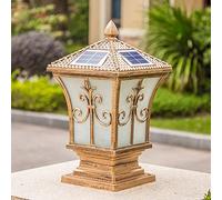 CWVYKNP Lumière Solaire De Chapeau De Pilier Luminaire Extérieur pour Lampadaire Lampe Solaire Extérieure avec Base De Montage sur Pilier Lampe Colonne Victorienne avec Interrupteur pour Régler La