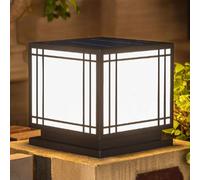 CWVYKNP Luminaire Paysager LED Élégant Lanterne Solaire Étanche sur Poteau Lampe Carrée Extérieure sur Poteau Lampe Solaire en Acrylique pour Clôture, Allée, Jardin, Éclairage Extérieur LED Chaud