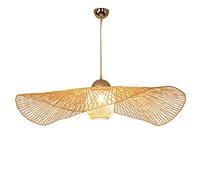 CWVYKNP Luminaires Décoratifs Creux Uniques en Rotin Grandes Suspensions en Bambou Lustres Tissés De Ferme De Campagne Lampe Suspendue Au Plafond pour Cuisine, Salon, Salle À Manger