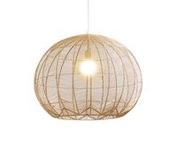 CWVYKNP Lustre Bohème À 1 Lumière Éclairage De Décoration Intérieure en Boule De Rotin Côtier Hauteur Réglable, Éclairage De Plafond en Rotin Naturel De Ferme Luminaire Suspendu pour Îlot Cuisine