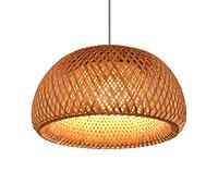 CWVYKNP Lustre en Rotin Demi-Cercle Luminaire Tissé Nordique Lanterne Suspendue Rustique À Base E26 E27 Plafonnier Naturel en Osier pour Îlot De Cuisine, Salle À Manger, Salon