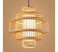 CWVYKNP Lustre Lanterne Suspendu En Bambou Multicouche Luminaire Cage De Bar Rétro Industriel Suspension Naturelle De Style Asiatique Japonais Pour Chambre, Salon Ou Salle À Manger Style