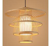 CWVYKNP Lustre Lanterne Suspendu En Bambou Multicouche Luminaire Cage De Bar Rétro Industriel Suspension Naturelle De Style Asiatique Japonais Pour Chambre, Salon Ou Salle À Manger Style