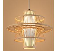 CWVYKNP Lustre Lanterne Suspendu En Bambou Multicouche Luminaire Cage De Bar Rétro Industriel Suspension Naturelle De Style Asiatique Japonais Pour Chambre, Salon Ou Salle À Manger Style
