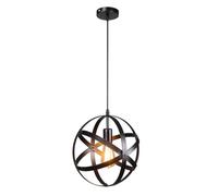CWVYKNP Lustre Sphérique 30 Cm Suspension Moderne Noire Suspension Cage En Métal Au Design Géométrique Lanterne Réglable Style Milieu Du Siècle Pour Cuisine, Salon, Chambre, Entrée
