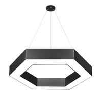 CWVYKNP Plafonnier Industriel Noir Pour Cuisine Ou Îlot Central, Lustre Acrylique Pour Bureau Suspension Minimaliste Pour Hauts Plafonds, Salon Ou Hall D'entrée, Hauteur Réglable De 119 Cm