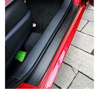 CWWHY 4 pièces Seuils De Porte Eponge pour Jaguar Fpace F Pace F-pace 2021-2016, Protecteur Seuil Voiture en Fibre Carbone Bienvenue Pedal Plate Guards Accessoires Style Voiture, Black