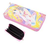 CWXCYVR Portefeuille à Sailor Moon Fermeture éclair pour Femmes Sailor Moon Long Travel Wallet Porte-Monnaie en Faux Cuir Portefeuille pour Passeport téléphone et Carte de crédit