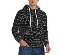 CWYHDUDOH Abstrait Science Chimie Illustration Impression 3D Hommes À Capuche Pour Hiver Automne Printemps Casual Wear Chaud Léger Sweat à Capuche Pull, Noir , XXL