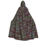 Cwyhdudoh Cape à capuche pour adulte avec code programmateur, 190 cm, costume d'Halloween, Noël, carnaval, jeu de rôle