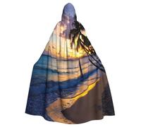 CWYHDUDOH Cape à capuche unisexe à imprimé jamaïcain à couper le souffle sur toute la longueur pour Halloween, cosplay, festivals de la Renaissance