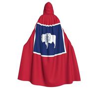 CWYHDUDOH Cape à capuche unisexe avec imprimé drapeau de l'État du Wyoming pour Halloween, cosplay, festivals de la Renaissance