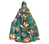 CWYHDUDOH Cape à capuche unisexe avec imprimé tortues de mer pour Halloween, cosplay, festivals de la Renaissance