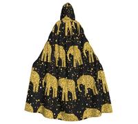CWYHDUDOH Cape à capuche unisexe avec motif éléphant abstrait pour Halloween, cosplay, festivals de la Renaissance
