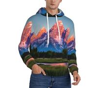 CWYHDUDOH Grand Teton Sweat à capuche imprimé parc national pour homme pour l'hiver, l'automne et le printemps, vêtements décontractés, chaud et léger, Noir , XS