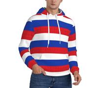 CWYHDUDOH Sweat à capuche pour homme avec imprimé drapeau russe pour l'hiver, l'automne, le printemps, décontracté, chaud et léger, Noir , 3XL