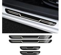 CWYLF Lot de 4 Bandes de Protection de Seuil de Porte de Voiture en Acier Inoxydable pour Clio 5 2019-2022 2023 2024, Plaques de Seuil Garnitures de Pédales de Bienvenue,Black