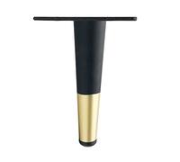 CWYP-038 Pied Table Metal Pied de Meuble Noir Doré Pied Cône pour Meuble Commode Pied Table Console Fer | Finition Galvanoplastie | 10-55 cm Pieds de Table Basse Vis Inclus, Lot de 4 (10 cm,Fuselés)