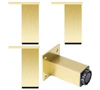 CWYP-038 Pieds de Canapé Doré Meuble Carré Pied Réglable Pour Socles Aluminum Alloy | Finition en Anodisé Hauteur: 6-40 cm Meubles lit Vis Inclus,Lot 4 (10cm), Multicolore