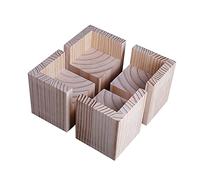 CWYP-043 Lot de 4 Élévateurs de Meubles Rehausseurs de Meubles en Bois, Lit de Bureau Riser Meubles Pieds de Levage Pieds jusqu'à pour Table de Bureau lit(Size:6x6x8cm)