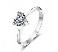 Cwzzws 1 carat coeur Moissanite S925 Silver Ring Jewelry Wedding Gift
