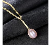 CWZZWS 7-8 mm blanc/rose/violet perle naturel 925 Collier de pendentif en argent sterling bijoux de mariage pour femmes cadeaux