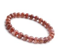 CWZZWS 7 mm Natural Purple Red Cacoxénite Auralite 23 Gemstone Crystal Round Perles Stretch Bracelet