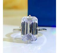CWZZWS 925 argent sterling 8 * Anneaux de diamant en carbone de 12 mm pour femmes cadeaux de bijoux de mariage scintillant