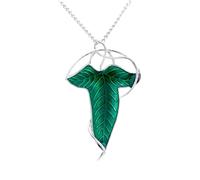 CWZZWS 925 Collier de Feuilles Vertes en Argent Sterling pour Les Femmes Filles Amulet Pendant Vert Chanceux Feuilles Vertes Feuilles de Plante Collier Vert