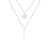 CWZZWS 925 Collier de trèfle à Quatre Feuilles en Argent Sterling pour Femmes pour Les Femmes Pendre de trèfle en Cristal cubique - Collier de trèfle de Style Boho, Collier Alhambra, Collier de