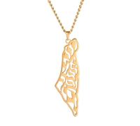 CWZZWS 925 Collier Israël en Argent Sterling pour Hommes et Femmes, Collier Pendentif israélien - Colliers de Pendentif cartographie Israël, Collier de géographie terrestre pour Les patriotes