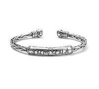 CWZZWS 999 Bracelet à couple de mantra en argent complet à six mots avec bracelet de Bracelet en argent sterling rétro réglable.