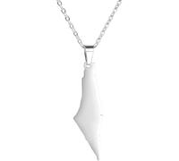 CWZZWS Accessoires 925 Collier Israël en argent sterling pour femmes et hommes, collier pendentif israélien - Colliers de pendentif cartographie israéliennes, collier pour patriotes