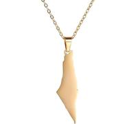CWZZWS Accessoires 925 Collier Israël en argent sterling pour femmes et hommes, collier pendentif israélien - Colliers de pendentif cartographie israéliennes, collier pour patriotes