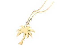 CWZZWS Accessoires Filles Collier de Palmier pour Les Femmes Coconut Tropical Palm Beach Collier Palm Tree Beach Hawaii Beach Vocation Palm Colliers for Women Collier