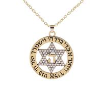CWZZWS Accessoires pour Filles Collier de David pour Les Femmes et Les Hommes, 92 Collier David Hexagram Round Hollow Posting, Women Jewish Star Collier Femmes, Star of David Collier for Men