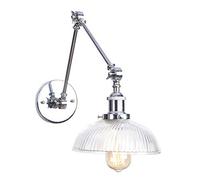 CWZZWS American Wall Lamp Retro Metal Murce Murce avec Bras pivotant et cale de dôme en Verre décoration intérieure Éclairage d'éclairage Mural pour Le Couloir du Garage d'escalier de Garage