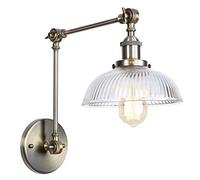 CWZZWS American Wall Lamp Retro Metal Murce Murce avec Bras pivotant et cale de dôme en Verre décoration intérieure Éclairage d'éclairage Mural pour Le Couloir du Garage d'escalier de Garage