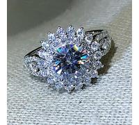 CWZZWS Anneaux argentés Fashion Silver Color Anneaux de fiançailles pour les femmes Fashion Zircon Stones Ring Anniversaire Mariage Bridal Anneaux d'argent pour femmes (couleur: 13, taille: 5)