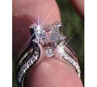CWZZWS Anneaux argentés Fashion Silver Color Anneaux de fiançailles pour les femmes Fashion Zircon Stones Ring Anniversaire Mariage Bridal Anneaux d'argent pour femmes (couleur: 13, taille: 5)