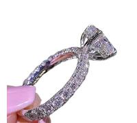 CWZZWS Anneaux argentés Fashion Silver Color Anneaux de fiançailles pour les femmes Fashion Zircon Stones Ring Anniversaire Mariage Bridal Anneaux d'argent pour femmes (couleur: 13, taille: 5)