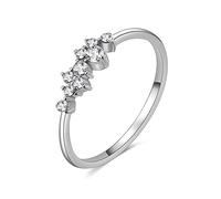 CWZZWS Anneaux d'argent en or rose couleur cubique zircone Anneau de fiançailles de mariage pour les anneaux de cadeaux de femme pour femmes (Couleur de pierre principale: 10, Ring Taille: 20)