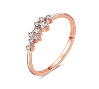 CWZZWS Anneaux d'argent en or rose couleur cubique zircone Anneau de fiançailles de mariage pour les anneaux de cadeaux de femme pour femmes (Couleur de pierre principale: 10, Ring Taille: 20)
