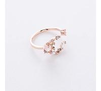 CWZZWS Anneaux ouverts pour les femmes, anneau ajusté vintage simplicité rose rose coeur fleurs en cristal ring bijoux de bijoux pour fille femme couple engagement mariage éternité anneau de Noël