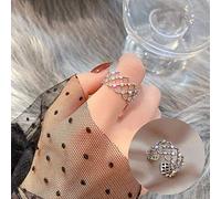 CWZZWS Anneaux ouverts pour les femmes, vintage ajusté élégant Zircon Mesh Hollow Design Silver Rings Bijoux romantique Cadeau pour filles Femmes Couple Engagement Wedding