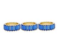 CWZZWS Bijoux Cristaux de Doigt décoratifs Bande Ronde Bracelets de Diamant pour Femmes Bijoux de Corps élégant Pierres précieuses Strass Bague Extensible Anneaux Bleus Bijoux
