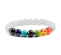 CWZZWS Bijoux en Pierre Naturelle œil de Tigre, Bracelets et Bracelets 7 Chakras, Perles d'équilibre de Yoga, Bracelet élastique de prière pour Hommes, Bijoux pour Filles