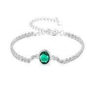CWZZWS Bijoux Nouveau 2025 925 Bracelet de Chopin Zircon Vert Luxueux pour Femmes Anniversaire Anniversaire Beaux Bijoux Cadeaux Accessoires de Mode créatifs Bijoux Bijoux