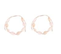 CWZZWS Bracelet coquille tendance de para mujer bangles colliers de perles bijoux bijoux perles collier plage bracelets pour femmes blanc