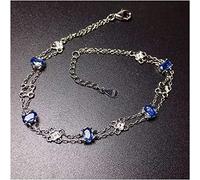 CWZZWS Bracelet de chaîne de saphir réel et naturel Opale Natural Real Sapphire 925